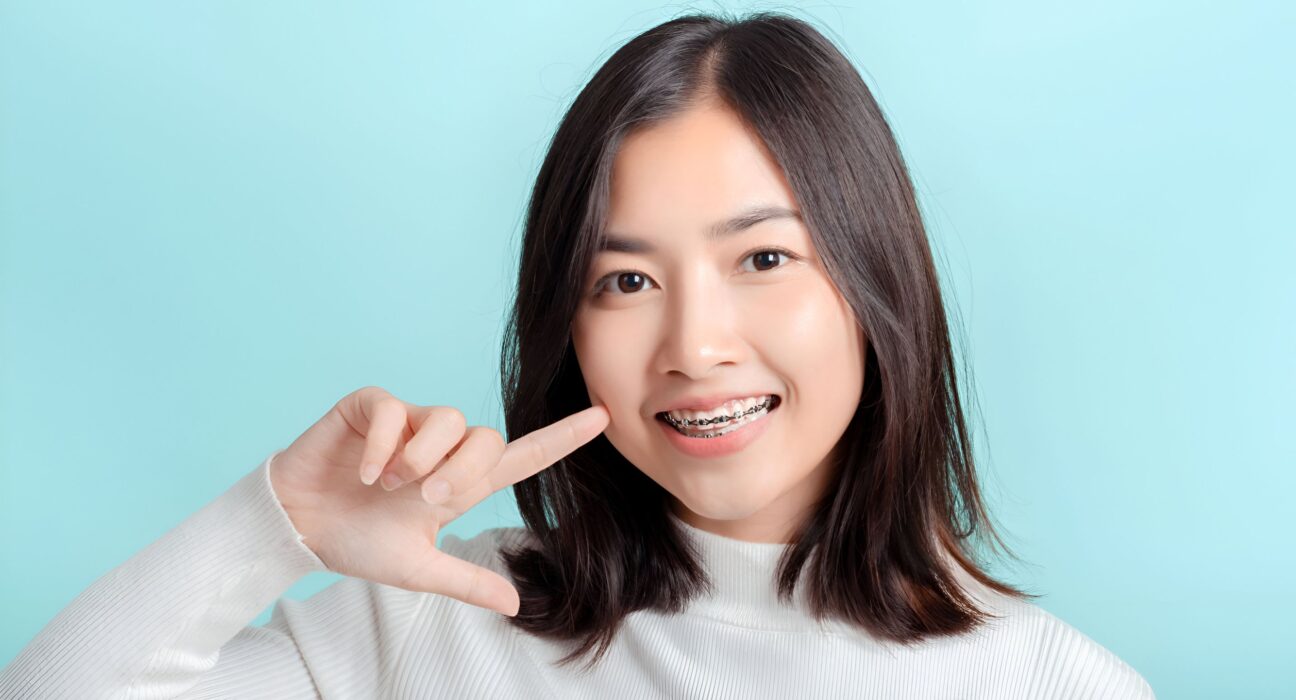 Woman Happy Braces