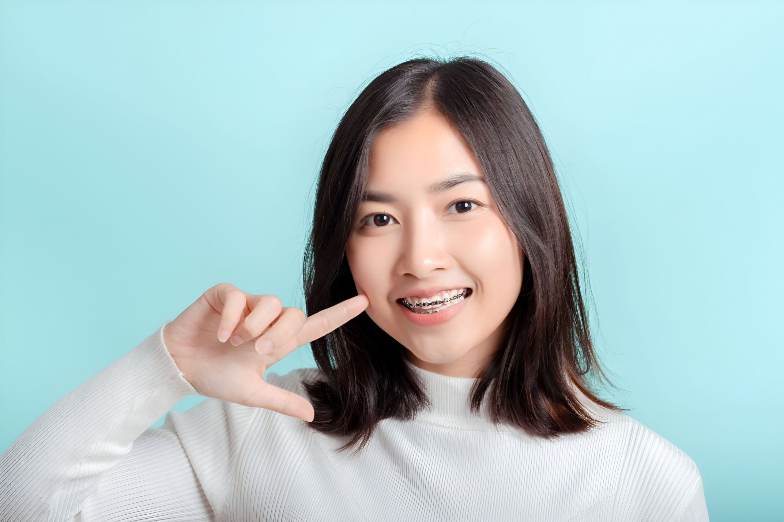 Woman Happy Braces